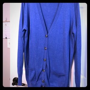 Blue v neck cardigan